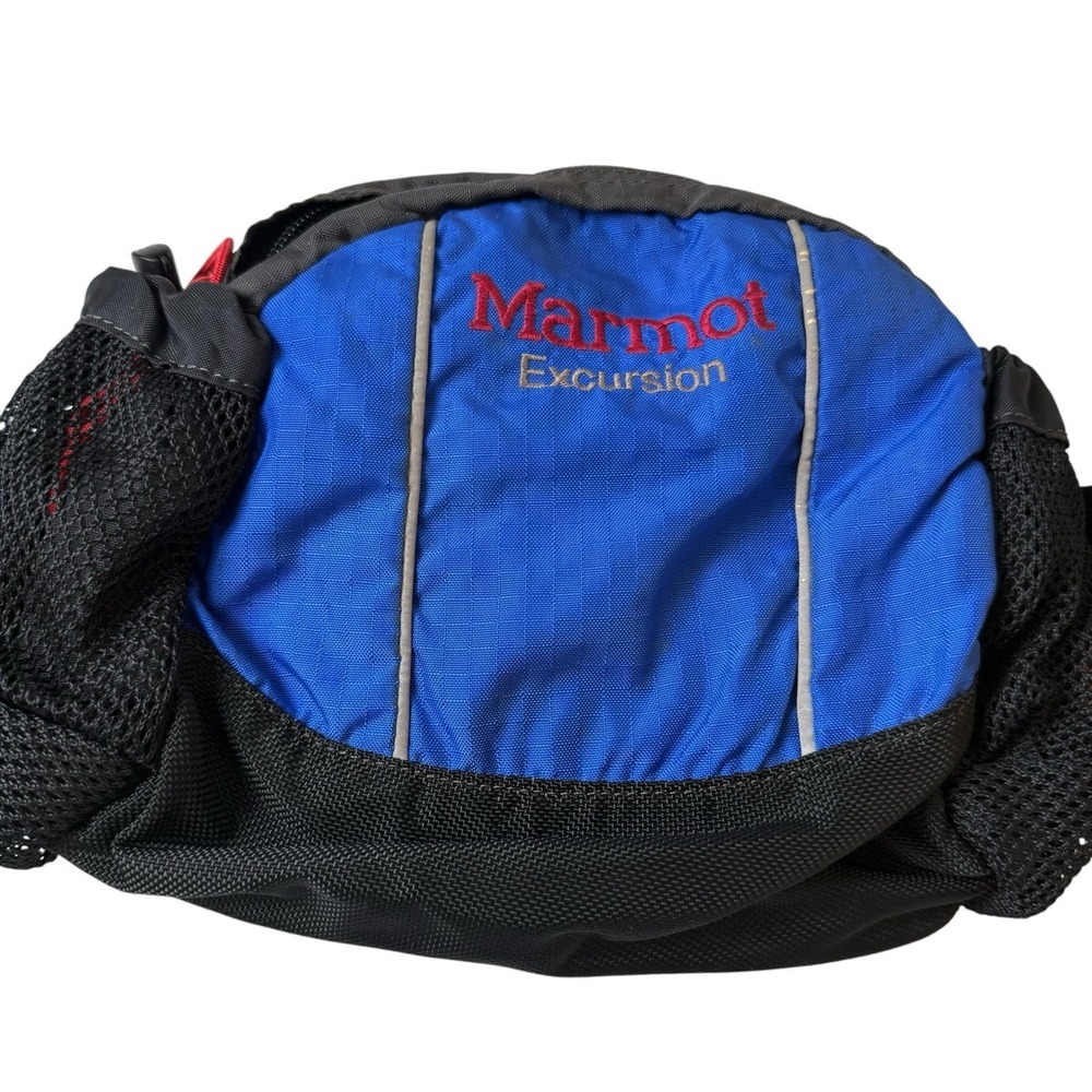 Marmot Excursion Biospan Fanny Waist Pack Bag Black Blue Hiking Gorpcore Outdoor